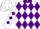 Silk - WHITE, purple collar & diamonds, white