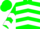 Silk - Green, White Chevrons, White Chevrons on