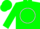 Silk - Green, White Circle 'V' on Back, White