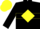 Silk - Black, yellow diamond hoop, yellow cap