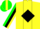 Silk - Yellow, green and black diamond panel,