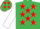 Silk - EMERALD GREEN, red stars, white sleeves, white cap, red stars