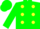 Silk - Green, Yellow Polka spots, Green Cap