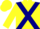 Silk - Yellow, Navy Blue cross belts, Yellow