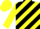 Silk - Yellow, Black Diagonal Stripes, Yellow