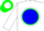 Silk - White, Green Circle on Blue disc