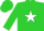 Silk - Lime green, white star on front and