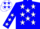 Silk - Blue, White 'M' and Stars on Back, White