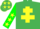 Silk - EM.GREEN,yellow Cross of Lorraine,green slvs,yellow stars,grn cap,yellow stars