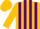 Silk - Gold, purple stripes, gold cap