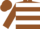 Silk - Brown, White Hoops on Front, White 'R'