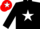 Silk - BLACK, white star, red cap, white star