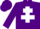 Silk - Purple, White Cross of Lorraine, White