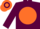Silk - MAROON, orange disc, hooped cap