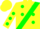 Silk - Yellow, Green Dot Sash, Green spots on