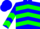 Silk - Blue, Neon Green Chevrons, Neon Green