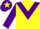 Silk - YELLOW, purple chevron & sleeves, purple cap, yellow star