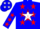 Silk - Blue, Red C in White Star, Red  Stars on