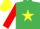 Silk - EMERALD GREEN, yellow star, red sleeves, yellow cap