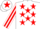 Silk - WHITE, red stars, striped sleeves, white cap, red star