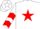 Silk - White, Red Star, Red Chevrons on Sleeves