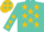 Silk - Turquoise, Gold Stars, Turquoise Bars on