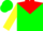 Silk - Green, Red Yoke, Yellow Sleeves