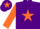Silk - PURPLE, orange star & sleeves, purple cap, orange star