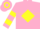 Silk - Navy, pink & yellow diamond hoop, pink &