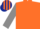 Silk - ORANGE, grey sleeves, orange & dark blue striped cap
