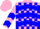 Silk - Pink and blue blocks, blue chevrons on