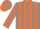 Silk - grey, orange stripes, orange 'JL',