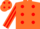 Silk - Orange, Red spots, striped sleeves and spots on cap