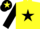 Silk - YELLOW, black star & sleeves, black cap, yellow star