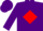 Silk - PURPLE, Purple 'U' on Red Diamond, Red