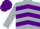 Silk - SILVER, dark purple chevrons, purple cap