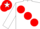 Silk - WHITE, large red spots, red cap, white star