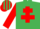 Silk - EMERALD GREEN, red cross of lorraine, red sleeves, em.green armlet, striped cap