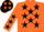 Silk - Orange, black stars, orange and black