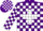Silk - Purple, white cross, white blocks on