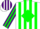 Silk - White, purple and green diamond stripes,
