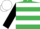 Silk - Emerald Green, White hoops, Black sleeves, White cap