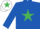 Silk - ROYAL BLUE, emerald green star, white cap, emerald green star