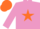 Silk - MAUVE, ORANGE star, ORANGE cap