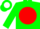 Silk - Green, White 'S4 FW' on Red disc