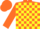 Silk - Orange and Yellow Blocks, Orange Cap