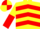 Silk - Yellow, Red chevrons, halved sleeves, quartered cap
