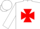Silk - White, red maltese cross