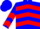 Silk - Blue, Red Chevrons, Red Chevrons on