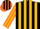 Silk - Black, Orange and Gold Stripes